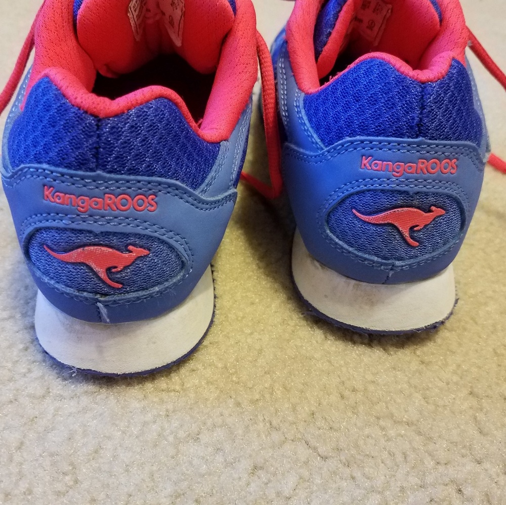 Women's/Girls' Kangaroo Blue & Coral Tennis Shoes - Picture 3 of 8